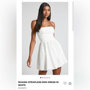 Shaima White Strapless Dress Showpo